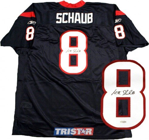 Matt Schaub Autographed/Hand Signed Reebok Authentic Houston Texans Blue Jersey