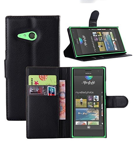 Nokia Lumia 730 Case,[Magnetic Closure] Leather Flip Cover with Folding Stand, ID holder, Credit Card Slots for Nokia Lumia 730 (Wallet Green)