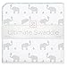 SwaddleDesigns Ultimate Winter Swaddle, X-Large Receiving Blanket, Made in USA, Premium Cotton Flannel, Elephant and Pastel Blue Chickies (Mom's Choice Award Winner)