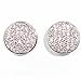 Sterling Silver Earrings with Pink CZ - Size: 14mm
