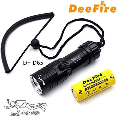 DeeFire® CREE XM-L2 LED Underwater 100M Scuba Diving Flashlight Torch with 26650 6000mAh battery For Diving, camping, hiking, trekking, hunting, fishing