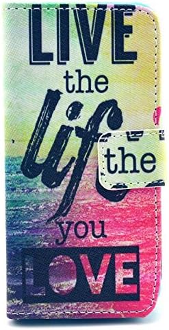 Winnema S4 leather case,live the life you love Design Wallet PU Leather Stand Flip Case Protective Skin Samsung Galaxy S4 I9500+Free Wristband(Not fit Galaxy S4 MINI)
