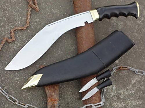 Gurkha Kukri Knife - 11" Blade Replica WWII Gripper Horn Handle Kukri Handmade in Nepal and Imported By Namaste Craft