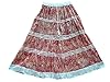 Gypsy Boho Skirt Indian Ethnic Print Tiered Peasant Skirts for Womans