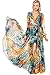 ACEVOG Women Summer Tropical Flower Printed Chiffon Long Sleeve Beach Dress