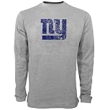 Reebok New York Giants Youth Ash Distressed Logo Long Sleeve Thermal T-shirt