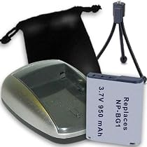 SONY NP-BG1 Equivalent Charger & Battery Combo for OEM BC-TRG works with CyberShot DSC- W100 W30 W50 W70 W35 W55 H7 H9 N2 T100/R/B T20 W200 W80 W90 Digital Cameras