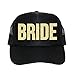 Classy Bride Bride Trucker Hat (Black and Gold Glitter)