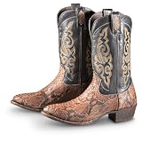 Men's Double - H Boots 13 inch Python Boots Chocolate / Black
