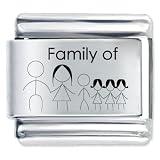 Family 6 Member Gift Italian Charm