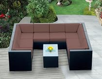 Big Sale Genuine Ohana Outdoor Sofa Patio Wicker Furniture 9pc All Weather Couch Set with Free Patio Cover