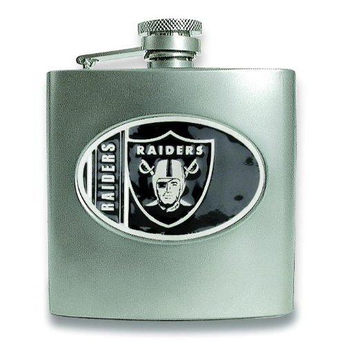 NFL Oakland Raiders Stainless Steel Hip Flask 6oz