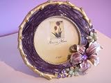 Beautiful Purple Orchid Flower Picture Frame with Jewels