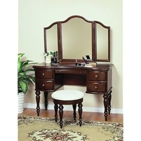 Powell 508-290 Marquis Cherry Vanity, Mirror and Bench by Powell