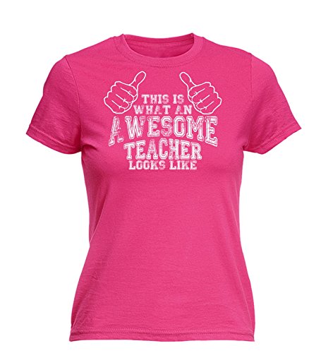 123t Women's THIS IS WHAT AN AWESOME TEACHER LOOKS LIKE - FITTED T-SHIRT