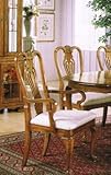 Set of 2 Dining Arm Chairs Oak Finish