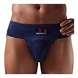 Omtex Gym Jockstrap Cotton Supporter with Cup Pocket for Mens Gym Navy Blue Waist 32 Inches