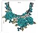 Teal Tone Rose Embroidered Lace Ribbon Trim Neckline Collar Applique Patch Scrapbooking Embossed Sewing Supplies 1 Piece/t1375