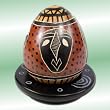 Red African Mask Art Stone Decorative Egg Africa Decor