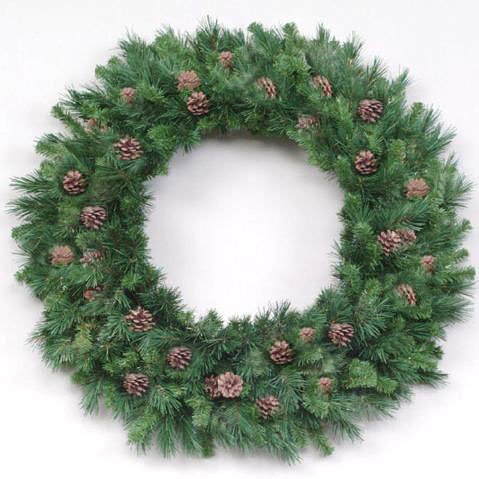 12' Cheyenne Pine Artificial Commercial Christmas Wreath with Pine Cones - Unlit 12' Cheyenne Pine Artificial Commercial Christmas Wreath with Pine Cones - Unlit