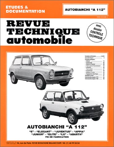 Revue Technique Automobile, num�ro 315.5. Autobianchi A 112, tous types, de 1971 � 1986
