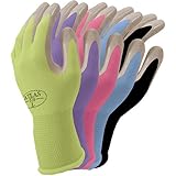 Atlas Nitrile Gardening and Work Gloves, Green Apple, Small