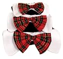 Plush Puppies Holiday Pet Plaid Bow Tie Collar-Small