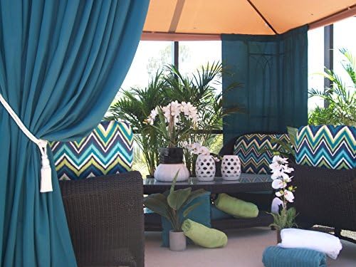 Indoor/Outdoor Patio Gazebo Drapes...Dark Teal..Coastal Collection..(50" Wide x 108"L)