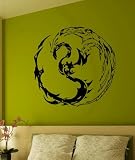 Wall Mural Vinyl Sticker Yin and Yang Symbol Dragons K439
