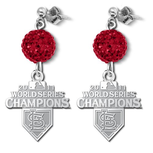MLB St. Louis Cardinals 2011 World Series Championship Sterling Silver Ovation Earrings by LogoArt®