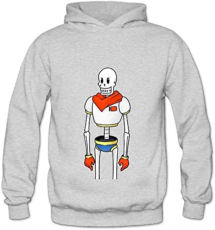 Lennakay Work Woman's Undertale Papyrus Robot Hooded Sweatshirt Ash S