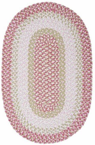 Kids American Made Textured Rug 4-Feet by 6-Feet Oval Tea Party Pink Carpet