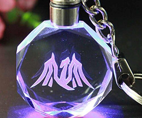 Korean Singing Group EXO Role Logo Color Change Crystal Led Key Ring Pendant Key Chain (04)