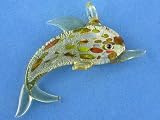 ARTISAN DICHROIC GLASS IVORY 62MM DOLPHIN PENDANT!