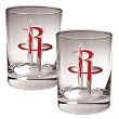 Houston Rockets 2pc Rocks Glass Set - Primary Logo NBA Basketball