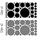 Set of 130 Hot Pink and Black Polka Dots Wall Graphic Vinyl Lettering Decal Stickers Wall Decal