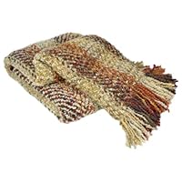 Kennebunk Home Ombre Luxurious Woven Throw, Almond