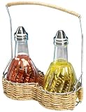 Gemco 5110 Barbecue Collection Wicker & Wire Oil & Vinegar Caddy Set