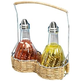 Gemco 5110 Barbecue Collection Wicker & Wire Oil & Vinegar Caddy Set