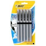 BIC Grip Roller Pen - Black, Six - 5 Count Packs (30 Pens)