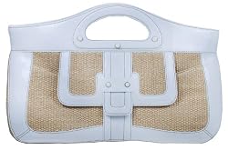 MAXX New York Washington Raffia Medium Cutout Clutch
