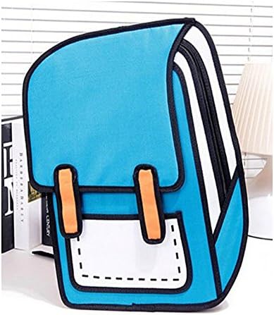 HDFREE® New Hot 3D Style 2D Drawing From Cartoon Paper Bag Comic 3D Bag Backpack