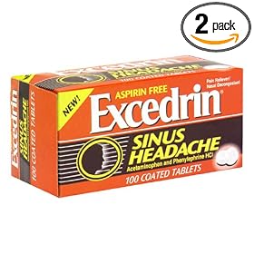 Reviews: Excedrin Sinus Headache Pain Reliever/Nasal Decongestant, Coated Tablets, 100 tablets (Pack of 2)
