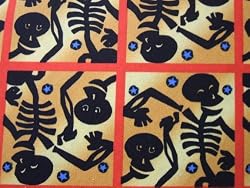 Days of the Dead Skeleton Free Spirit Halloween Fabric Yard