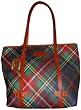 Women's Dooney & Bourke Purse Handbag Medium East West Shopper Red/Green Plaid