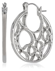 T Tahari "Lace Of Hearts" Hoop Earrings
