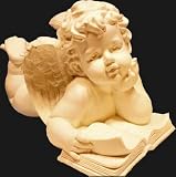 Eigenschaften Hofgarten  / Engel liegend mit Buch weiss; L 40 cm