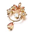 Beautiful Flowers Yellow Swarovski Crystal Brooches And Pins
