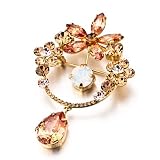 Pugster Beautiful Flowers Yellow Swarovski Crystal Brooches And Pins