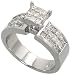 14k White Gold 1/4 (7mm) wide Ring, w/ 1.60 Carats Invisible Diamonds